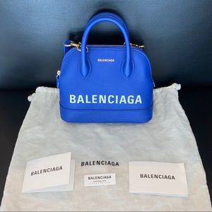BALENCIAGA Blue Ville XXS Top Handle Bag